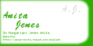 anita jenes business card